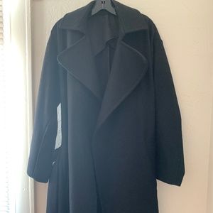 All Saints Womens Black Trench Coat